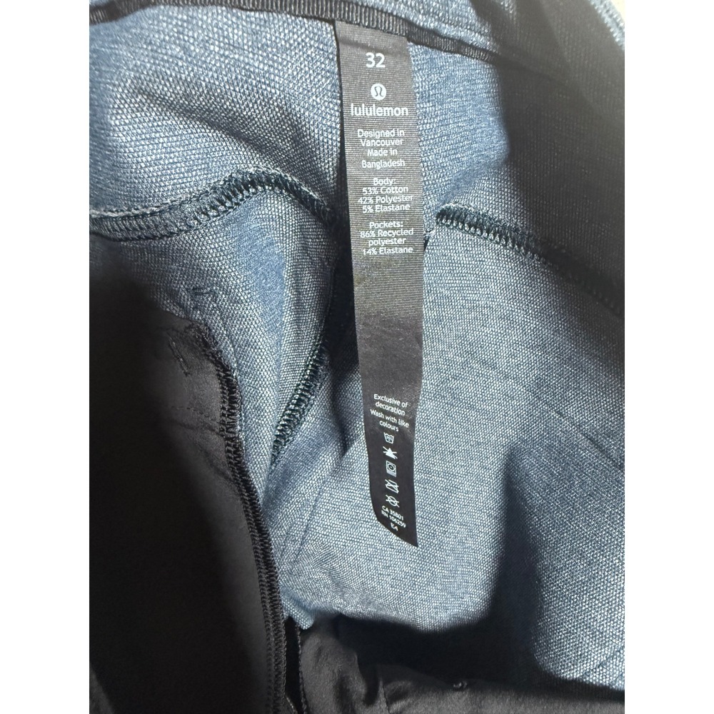 Lululemon ABC Pant Slim Tech Canvas 34" Heathered Deep Navy 32x34 - Picture 5 of 9